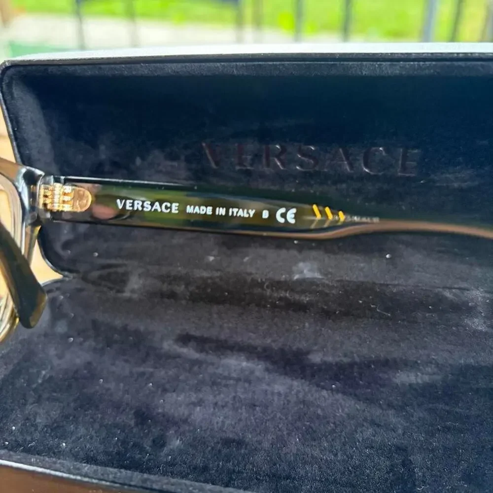 Authentic versace black square glasses